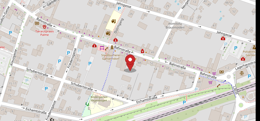 Statische Straßenkarte für den Standort Gänserndorf