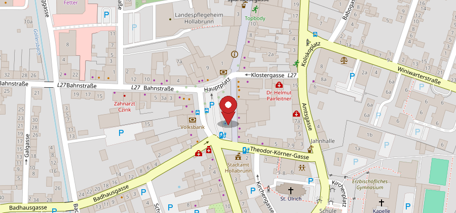 Statische Straßenkarte für den Standort Hollabrunn